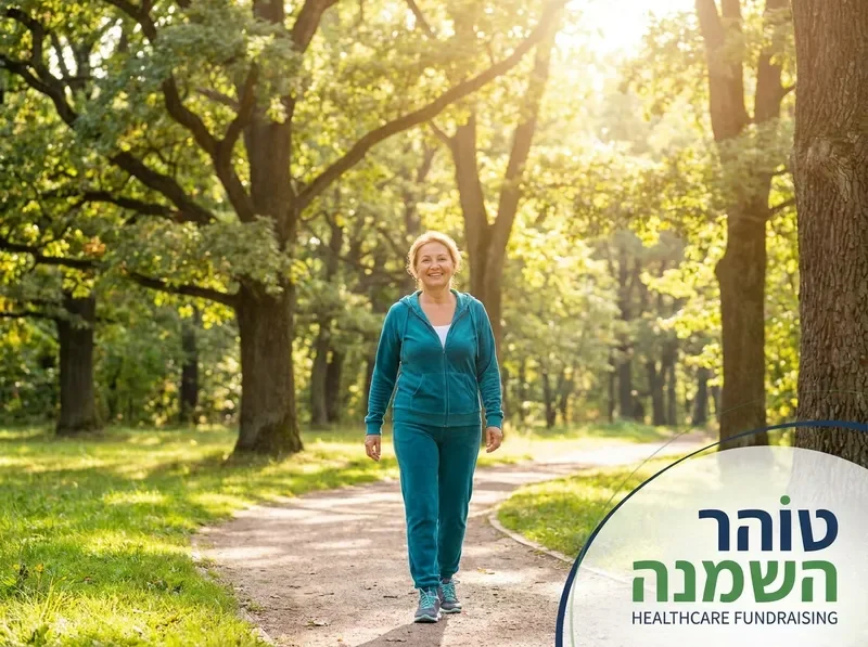 מטופלת מחייכת בפארק לאחר תהליך שינוי חיים